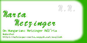 marta metzinger business card